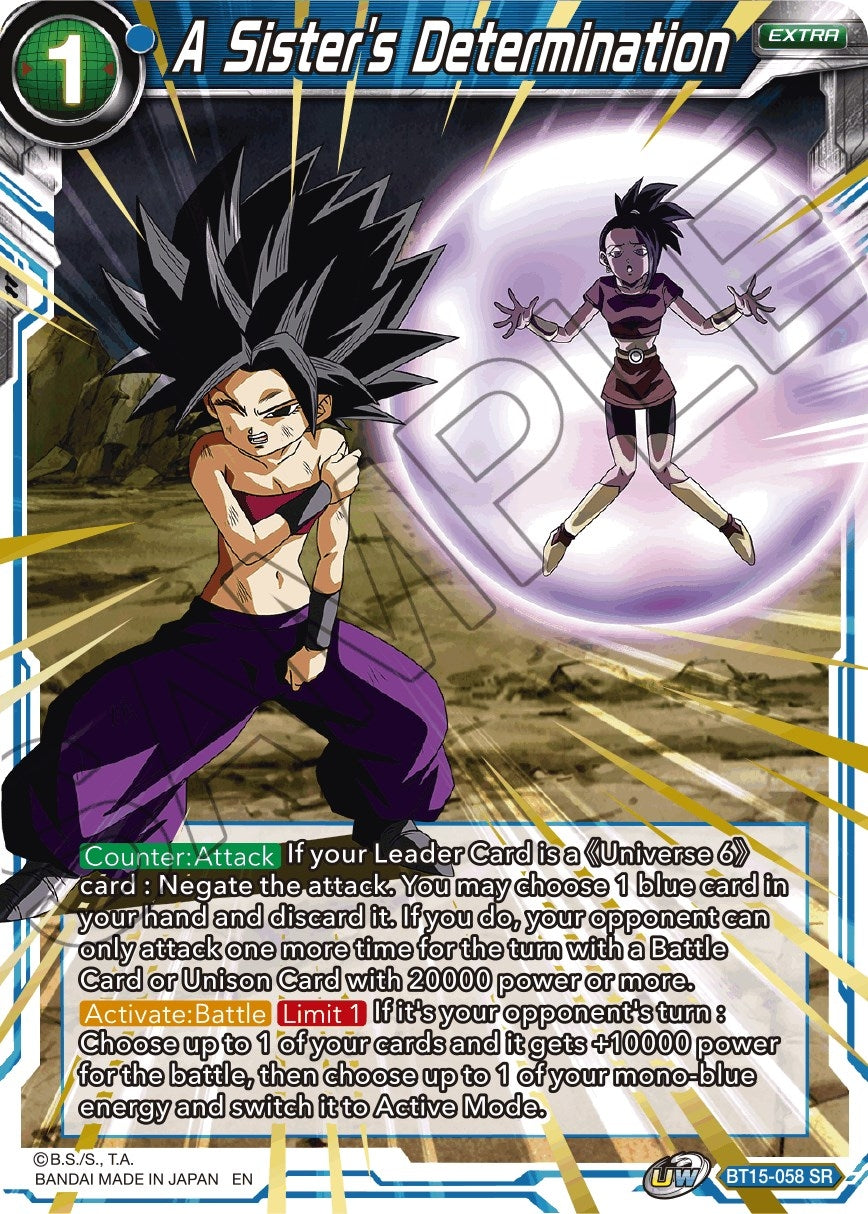 Image for A Sister's Determination (Saiyan Showdown) (BT15-058) - Dragon Ball Super: Masters