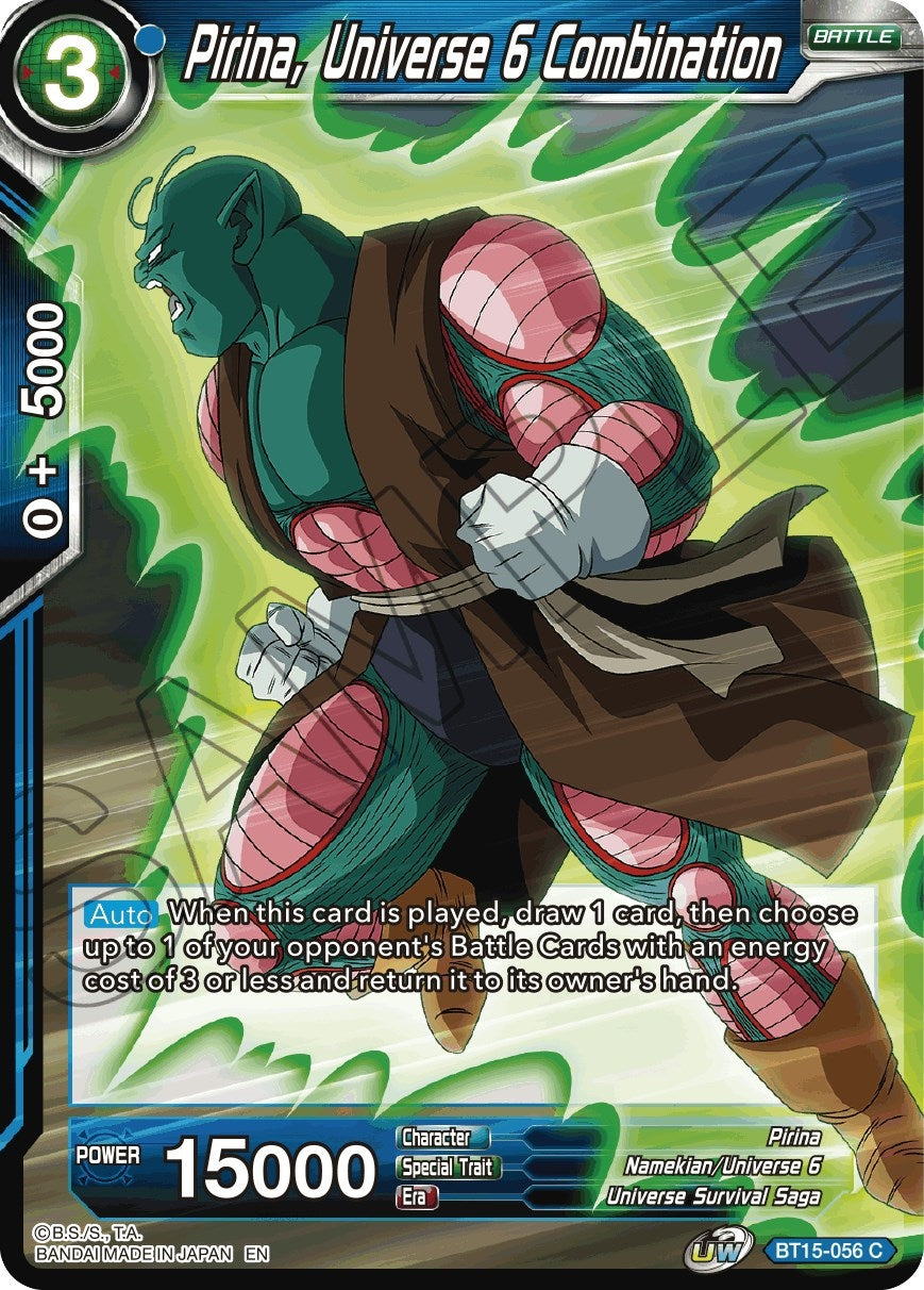 Image for Pirina, Universe 6 Combination (Saiyan Showdown) (BT15-056) - Dragon Ball Super: Masters