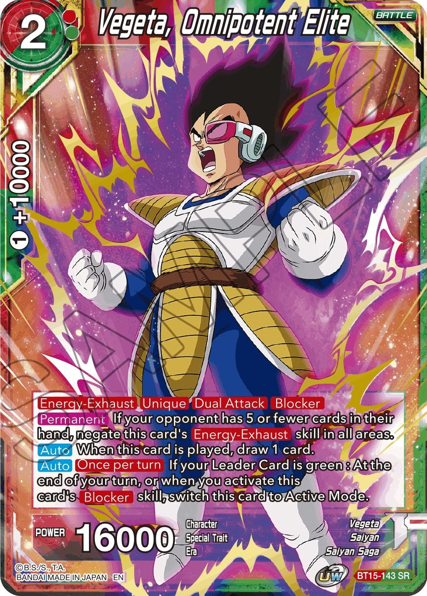 Image for Vegeta, Omnipotent Elite (Saiyan Showdown) (BT15-143) - Dragon Ball Super: Masters