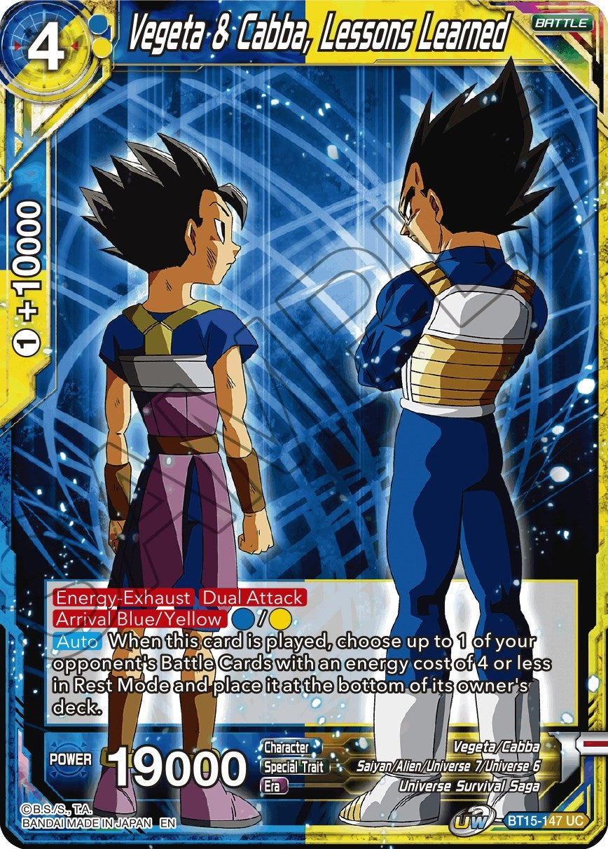 Image for Vegeta & Cabba, Lessons Learned (Saiyan Showdown) (BT15-147) - Dragon Ball Super: Masters
