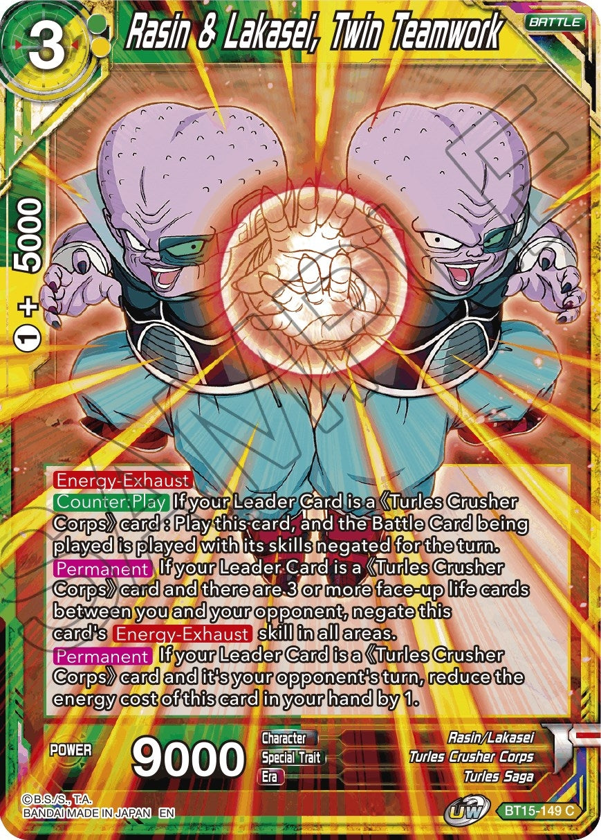 Image for Rasin & Lakasei, Twin Teamwork (Saiyan Showdown) (BT15-149) - Dragon Ball Super: Masters