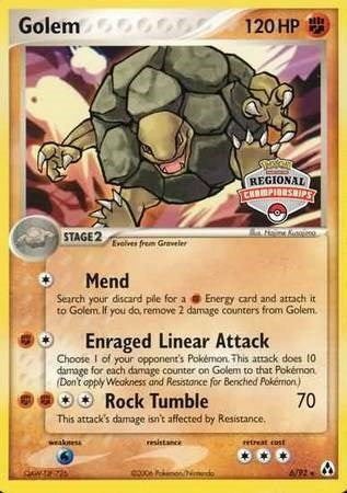 Image for Golem - 6/92 (Regional Championships) (League & Championship Cards) (006/092) - Pokemon