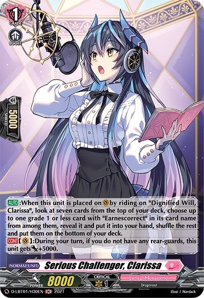 Image for Serious Challenger, Clarissa (Holo) (D-LBT01: Lyrical Melody) (D-LBT01/H30EN) - Cardfight Vanguard