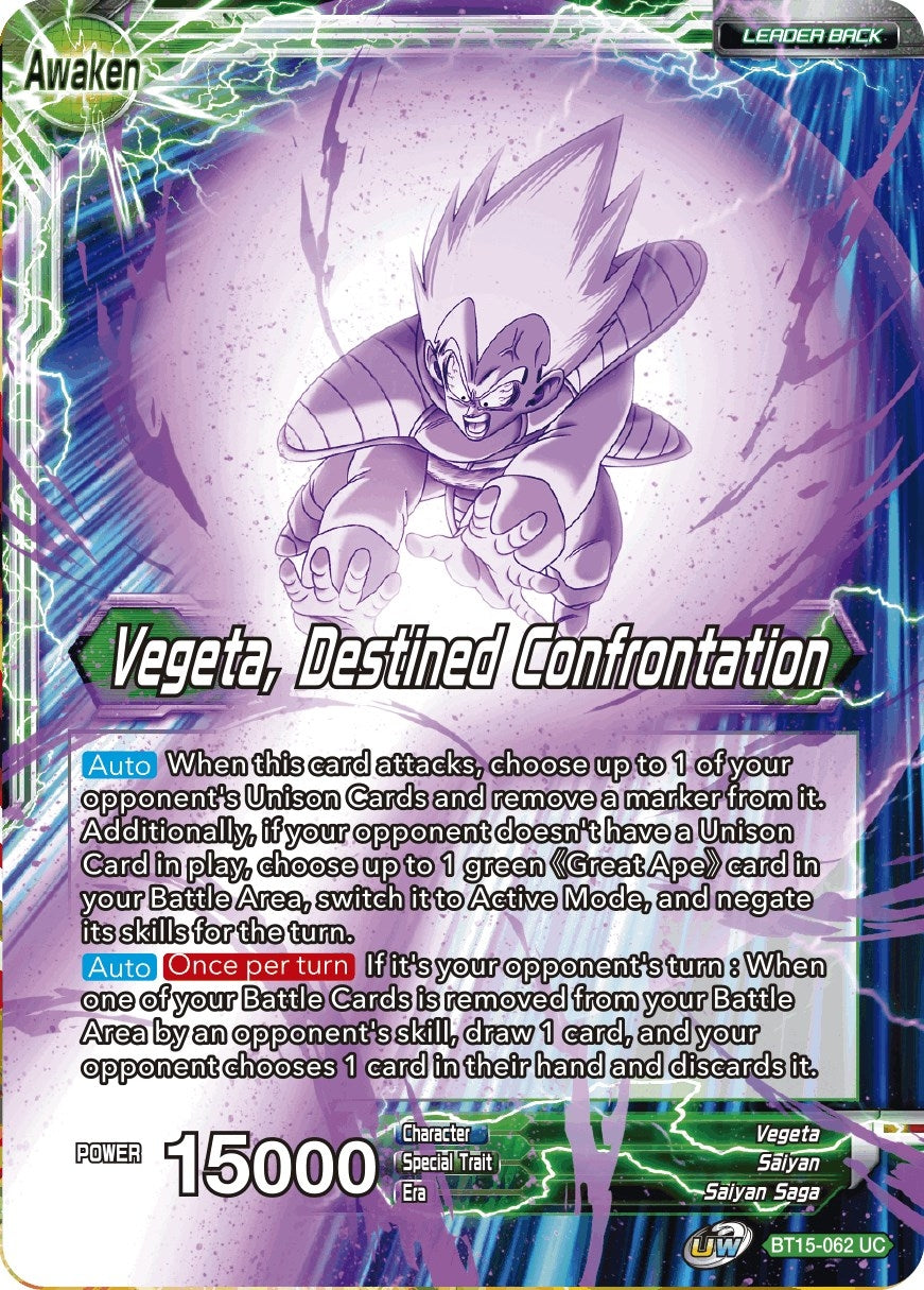 Image for Vegeta // Vegeta, Destined Confrontation (Saiyan Showdown) (BT15-062) - Dragon Ball Super: Masters