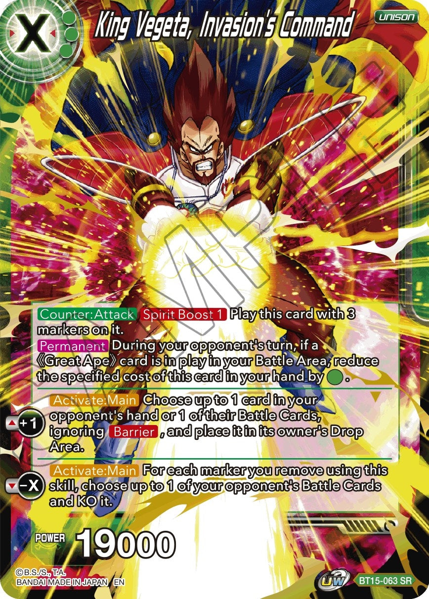 Image for King Vegeta, Invasion's Command (Saiyan Showdown) (BT15-063) - Dragon Ball Super: Masters