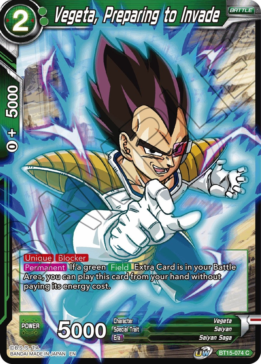 Image for Vegeta, Preparing to Invade (Saiyan Showdown) (BT15-074) - Dragon Ball Super: Masters