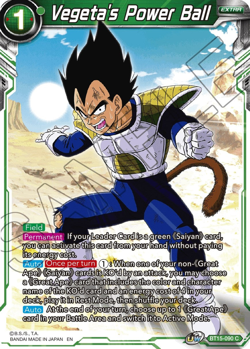 Image for Vegeta's Power Ball (Saiyan Showdown) (BT15-090) - Dragon Ball Super: Masters