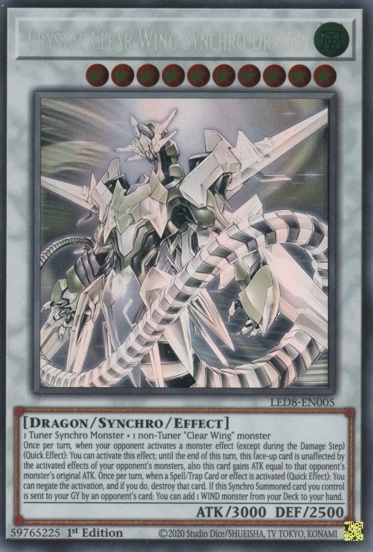 Image for Crystal Clear Wing Synchro Dragon (Ghost Rare) (Legendary Duelists: Synchro Storm) (LED8-EN005) - YuGiOh