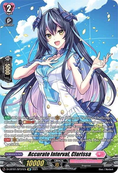 Image for Accurate Interval, Clarissa (SP) (D-LBT01: Lyrical Melody) (D-LBT01/SP31EN) - Cardfight Vanguard