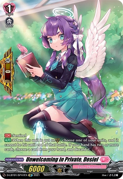 Image for Unwelcoming in Private, Desiel (SP) (D-LBT01: Lyrical Melody) (D-LBT01/SP47EN) - Cardfight Vanguard