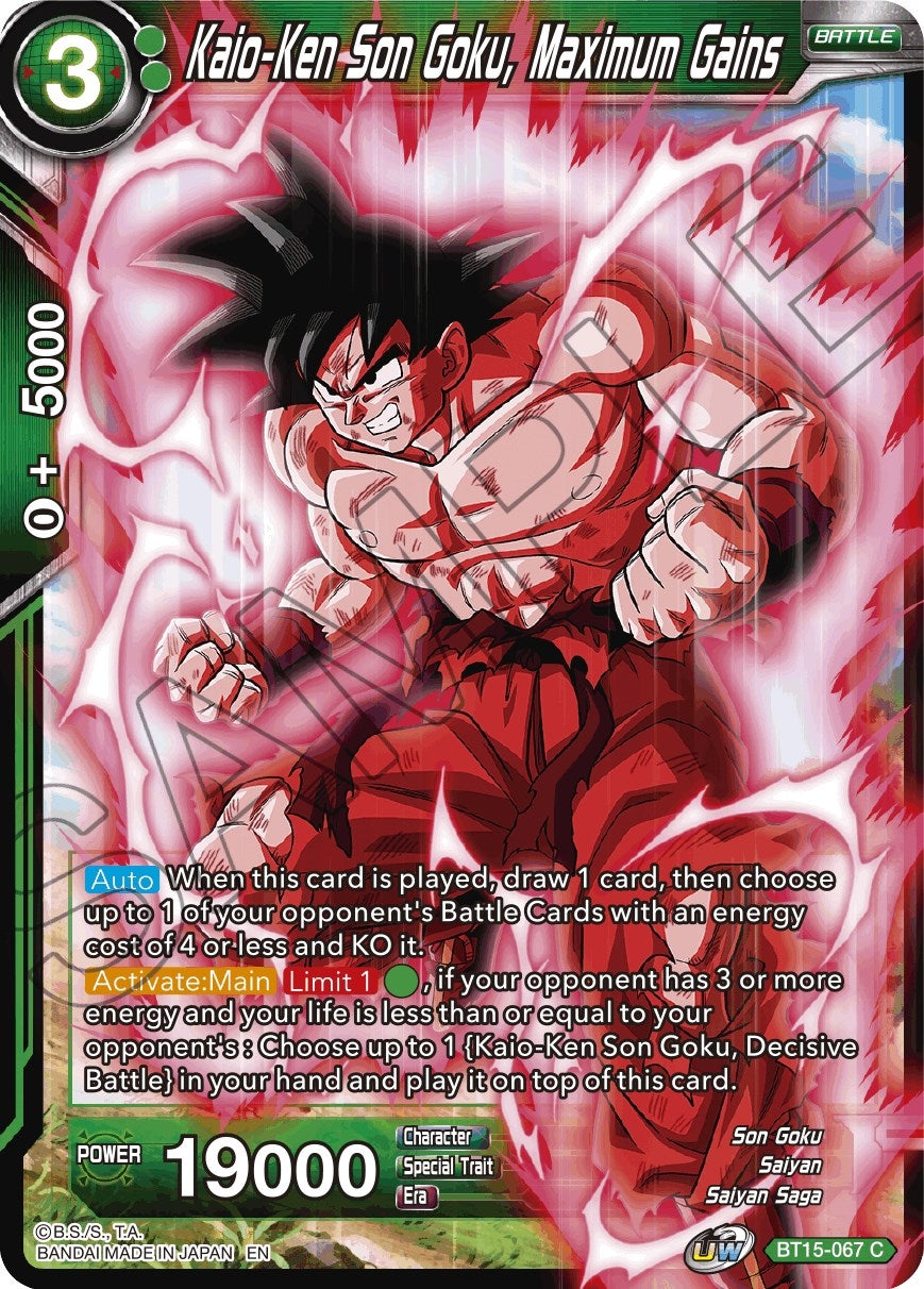 Image for Kaio-Ken Son Goku, Maximum Gains (Saiyan Showdown) (BT15-067) - Dragon Ball Super: Masters