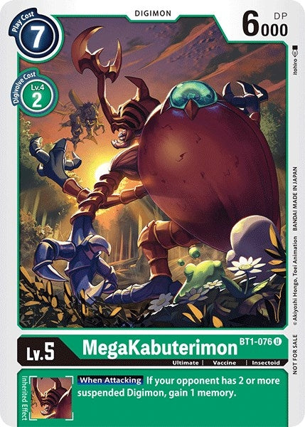 Image for MegaKabuterimon (Official Tournament Pack Vol.3) (BT01-03A) (BT1-076 U) - Digimon Card Game