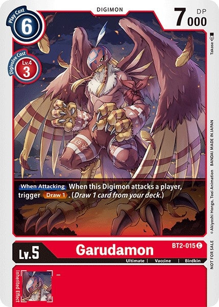Image for Garudamon - BT2-015 (Official Tournament Pack Vol.3) (BT01-03A) (BT2-015 C) - Digimon Card Game