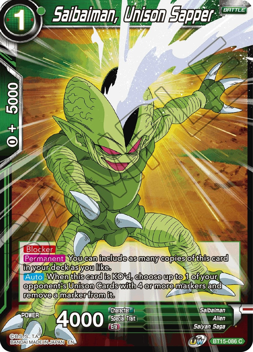 Image for Saibaiman, Unison Sapper (Saiyan Showdown) (BT15-086) - Dragon Ball Super: Masters