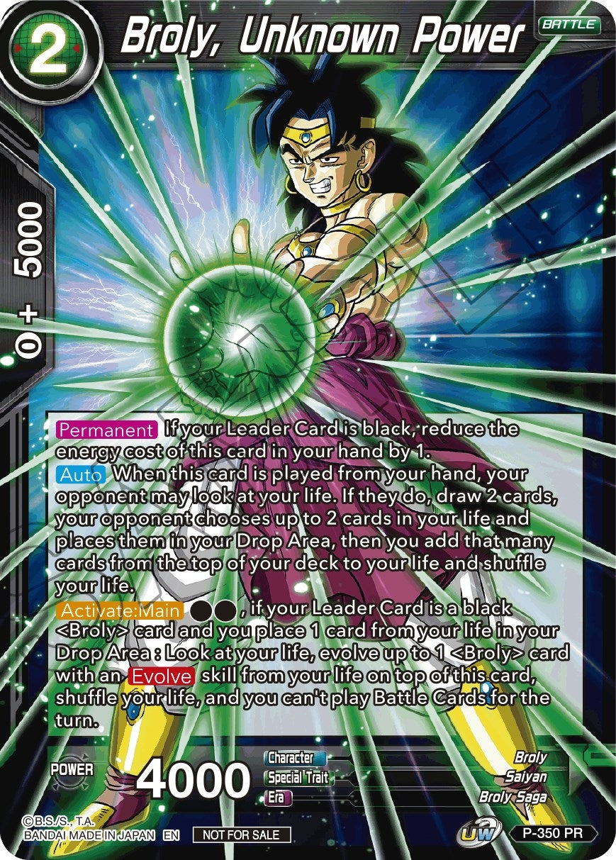 Image for Broly, Unknown Power (Tournament Promotion Cards) (P-350) - Dragon Ball Super: Masters
