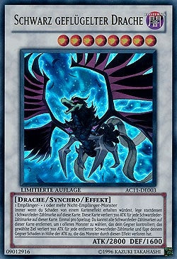 Image for Black-Winged Dragon (German) - "Schwarz geflugelter Drache" (Advent Calendar 2011 (Adventskalender)) (AC11-DE003) - YuGiOh