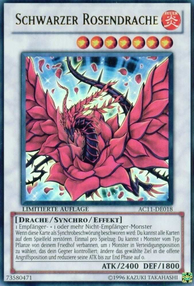 Image for Black Rose Dragon (German) - "Schwarzer Rosendrache" (Advent Calendar 2011 (Adventskalender)) (AC11-DE018) - YuGiOh