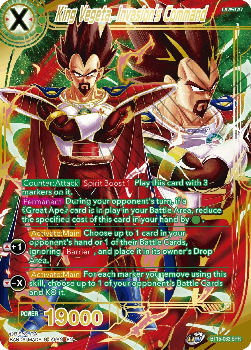Image for King Vegeta, Invasion's Command (SPR) (Saiyan Showdown) (BT15-063) - Dragon Ball Super: Masters
