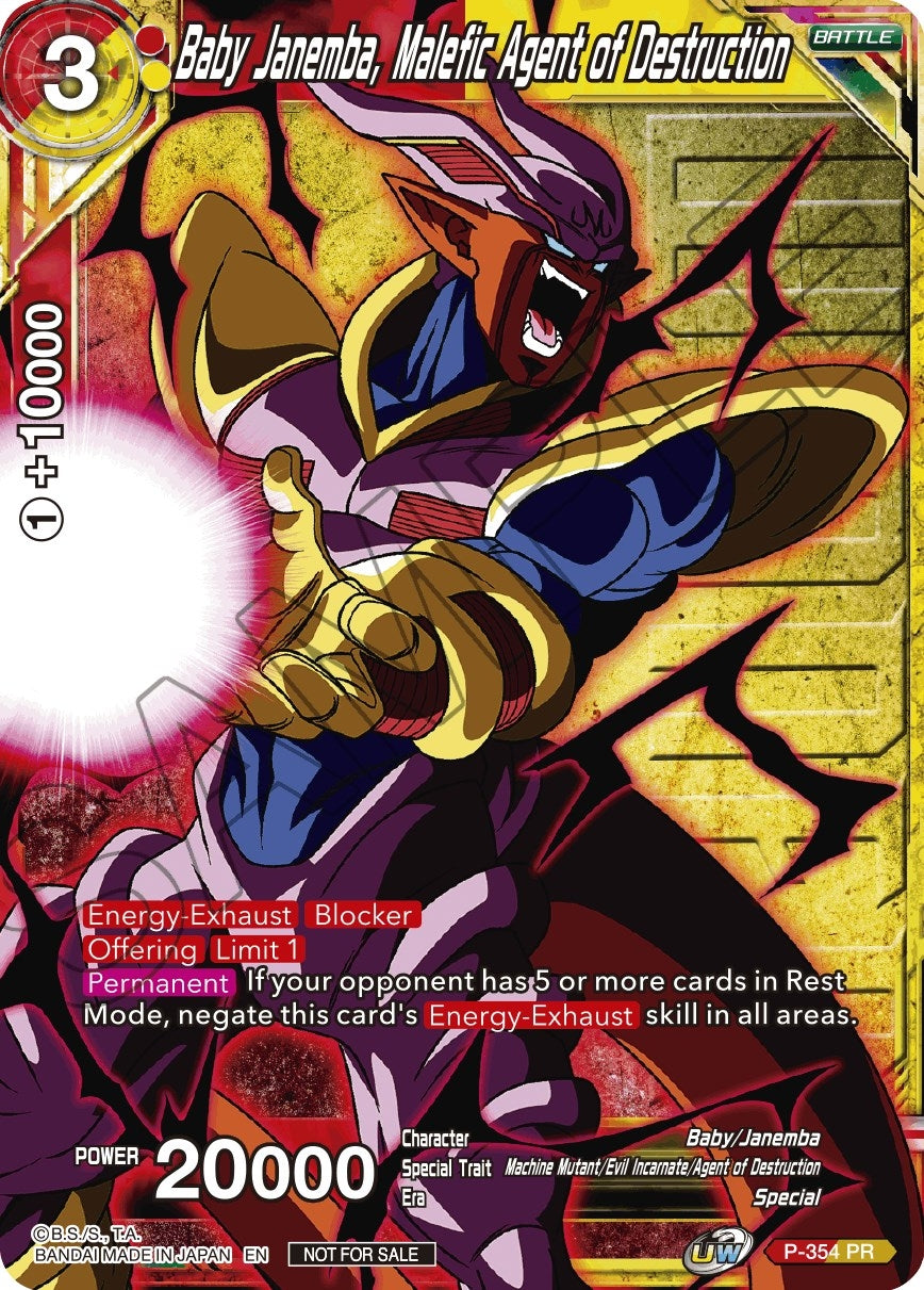 Image for Baby Janemba, Malefic Agent of Destruction (Winner Stamped) (Tournament Promotion Cards) (P-354) - Dragon Ball Super: Masters