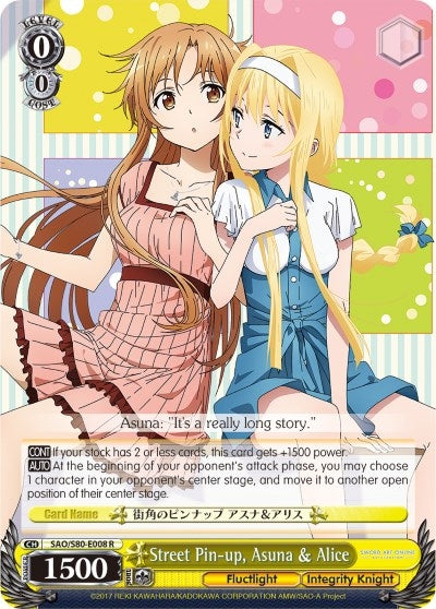 Image for Street Pin-up, Asuna & Alice (Sword Art Online -Alicization- Vol.2) (SAO/S80-E008 R) - Weiss Schwarz