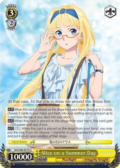 Image for Alice on a Summer Day (Sword Art Online -Alicization- Vol.2) (SAO/S80-E019 U) - Weiss Schwarz