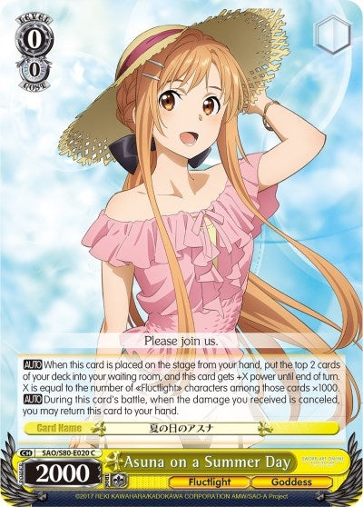 Image for Asuna on a Summer Day (Sword Art Online -Alicization- Vol.2) (SAO/S80-E020 C) - Weiss Schwarz
