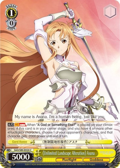 Image for Unlimited Landscape Alteration Asuna (Sword Art Online -Alicization- Vol.2) (SAO/S80-E024 C) - Weiss Schwarz