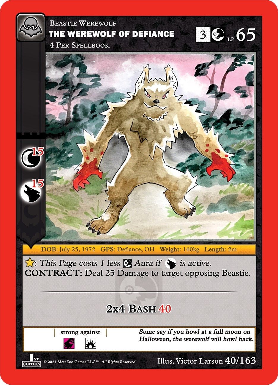 Image for The Werewolf Of Defiance (Nightfall: First Edition) (40/163) - MetaZoo