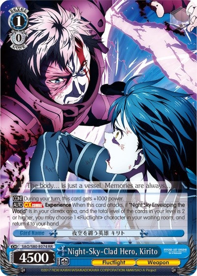 Image for Night-Sky-Clad Hero, Kirito (Sword Art Online -Alicization- Vol.2) (SAO/S80-E074 RR) - Weiss Schwarz