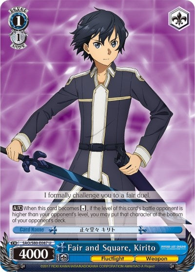 Image for Fair and Square, Kirito (Sword Art Online -Alicization- Vol.2) (SAO/S80-E087 U) - Weiss Schwarz