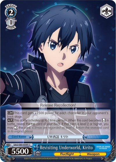 Image for Revisiting Underworld, Kirito (Sword Art Online -Alicization- Vol.2) (SAO/S80-E095 C) - Weiss Schwarz