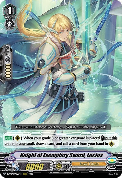 Image for Knight of Exemplary Sword, Lucius (D-VS01: V Clan Collection Vol.1) (D-VS01/006EN) - Cardfight Vanguard