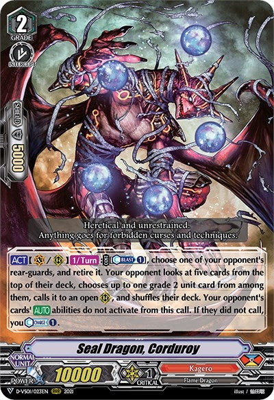 Image for Seal Dragon, Corduroy (D-VS01: V Clan Collection Vol.1) (D-VS01/023EN) - Cardfight Vanguard