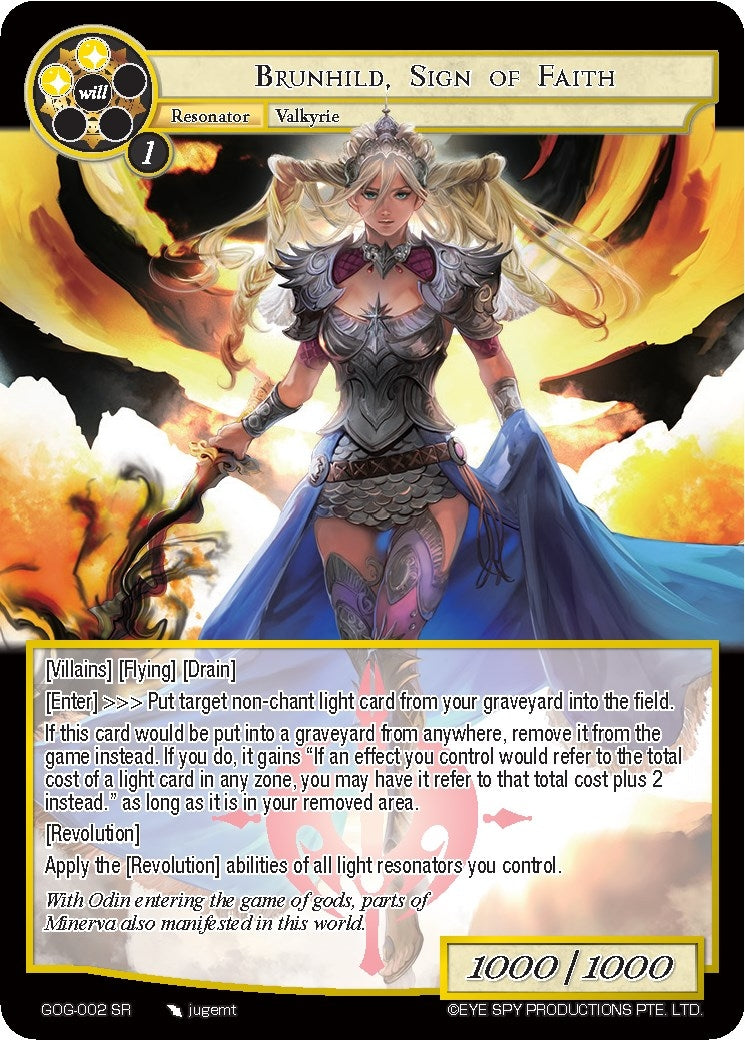 Image for Brunhild, Sign of Faith (Game of Gods) (GOG-002) - Force of Will