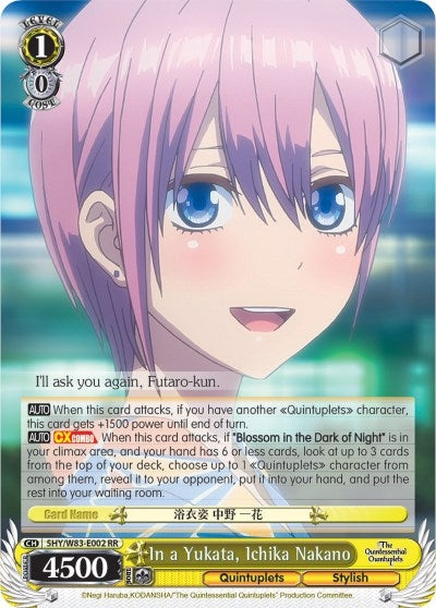 Image for In a Yukata, Ichika Nakano (The Quintessential Quintuplets) (5HY/W83-E002 RR) - Weiss Schwarz