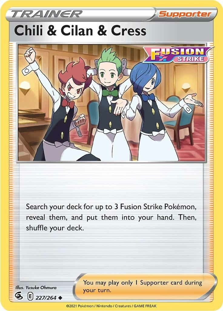 Image for Chili & Cilan & Cress (SWSH08: Fusion Strike) (227/264) - Pokemon