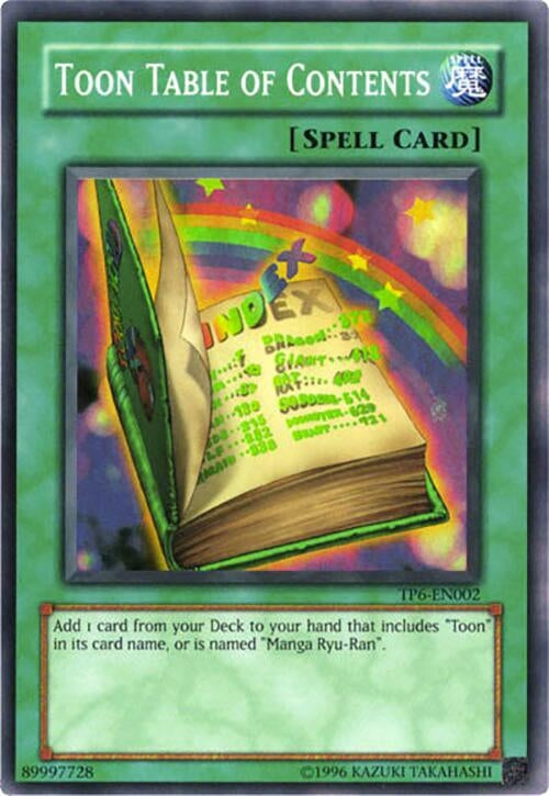 Image for Toon Table of Contents (Tournament Pack 6) (TP6-EN002) - YuGiOh