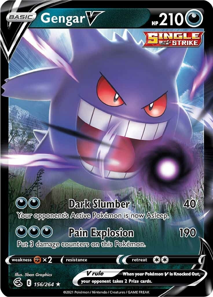 Image for Gengar V (SWSH08: Fusion Strike) (156/264) - Pokemon