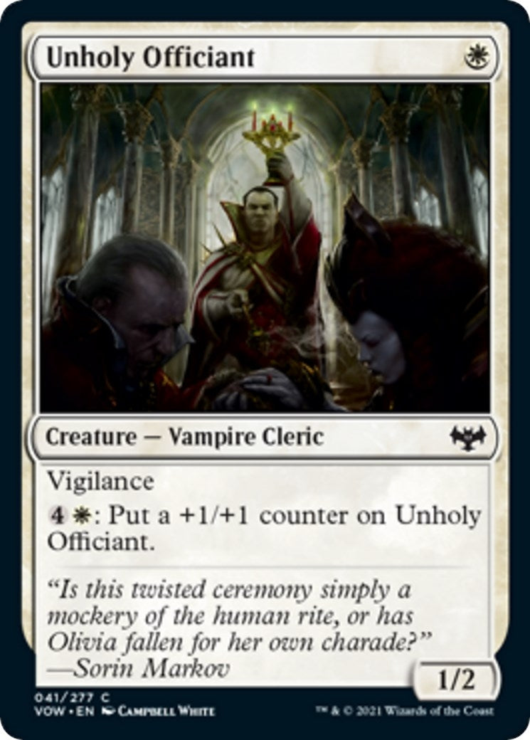 Image for Unholy Officiant (Innistrad: Crimson Vow) (41) - Magic: The Gathering