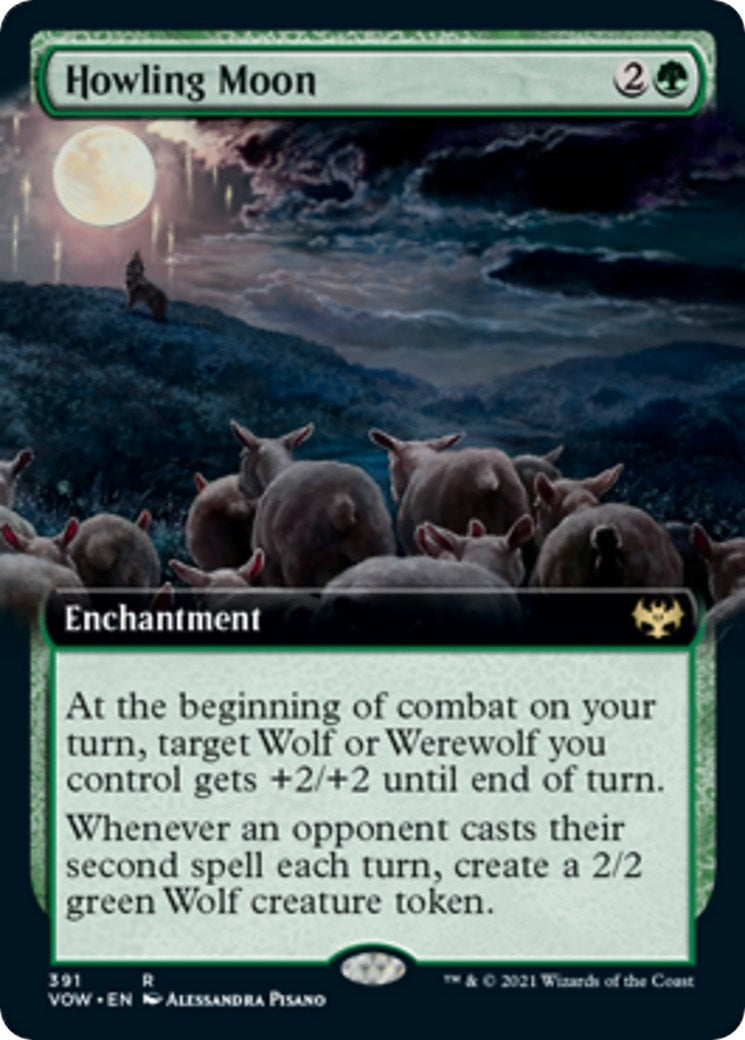 Image for Howling Moon (Extended Art) (Innistrad: Crimson Vow) (391) - Magic: The Gathering