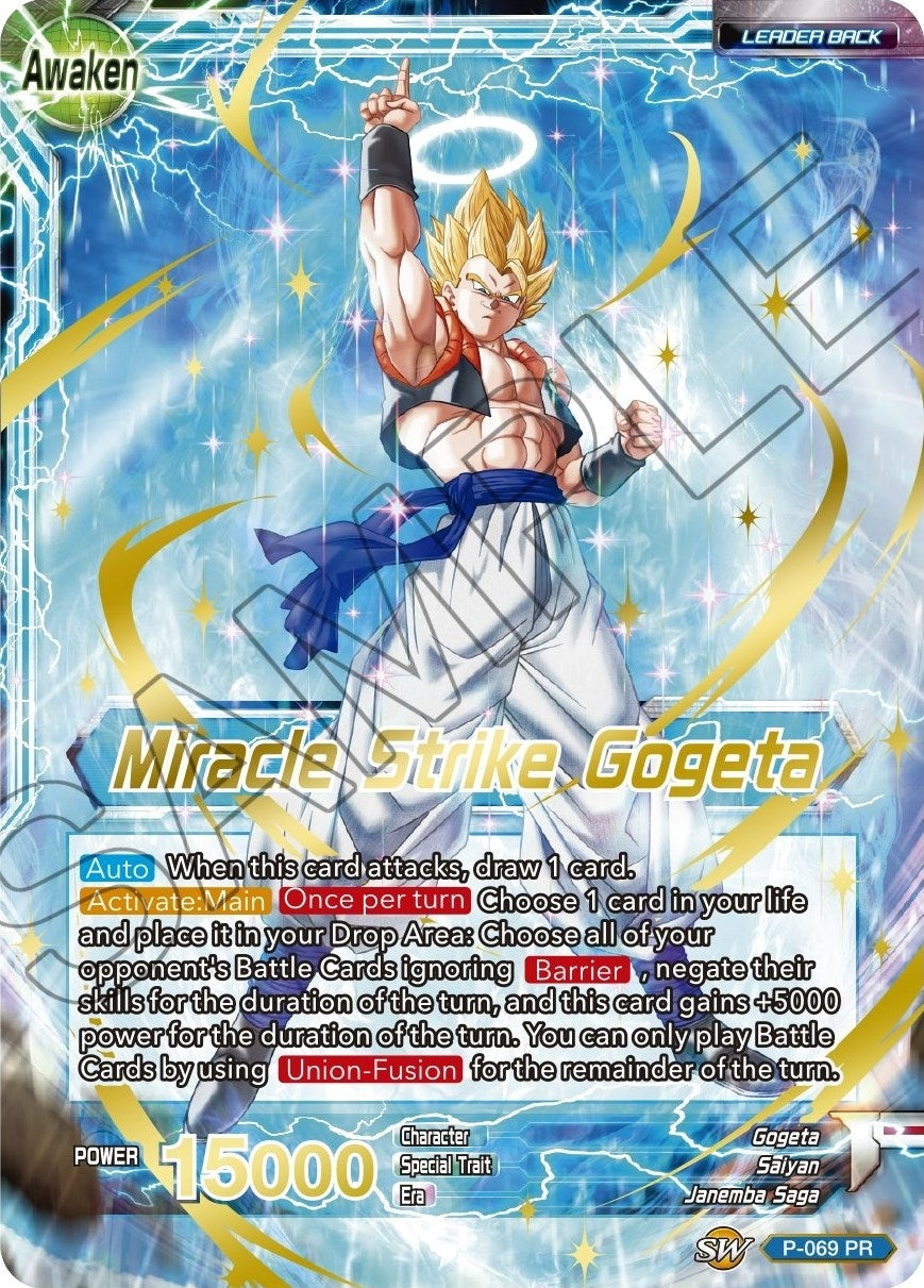 Image for Son Goku & Vegeta // Miracle Strike Gogeta (Gold Stamped) (Mythic Booster) (P-069) - Dragon Ball Super: Masters