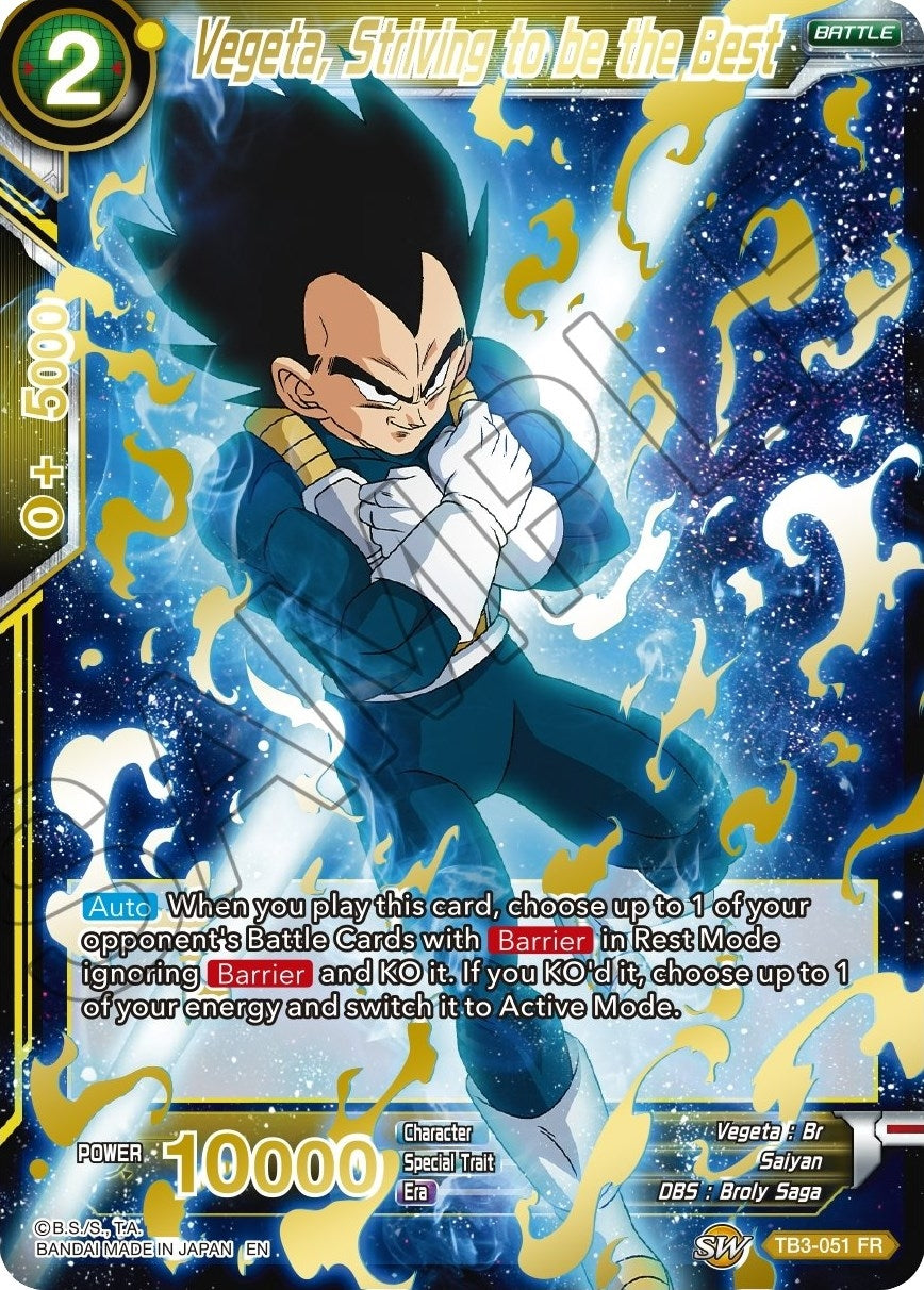 Image for Vegeta, Striving to be the Best (Gold Stamped) (Mythic Booster) (TB3-051) - Dragon Ball Super: Masters