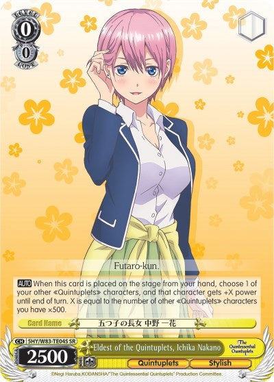 Image for Eldest of the Quintuplets, Ichika Nakano (SR) (The Quintessential Quintuplets) (5HY/W83-TE04S SR) - Weiss Schwarz
