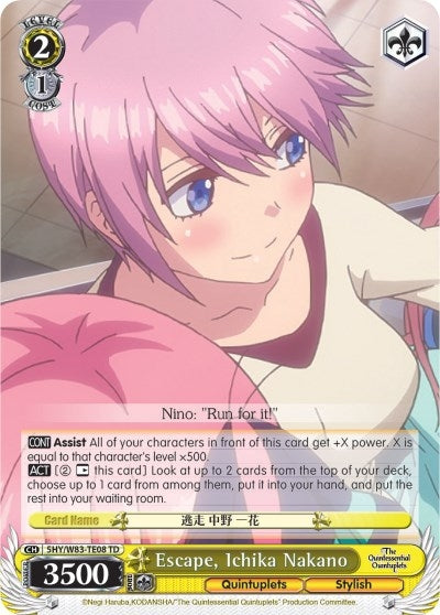 Image for Escape, Ichika Nakano (The Quintessential Quintuplets) (5HY/W83-TE08 TD) - Weiss Schwarz