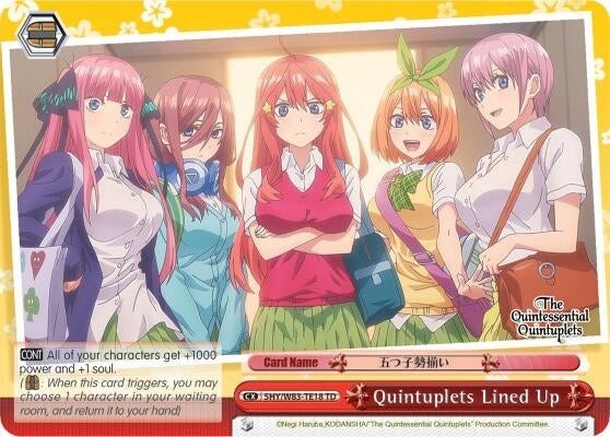 Image for Quintuplets Lined Up (Red) (The Quintessential Quintuplets) (5HY/W83-TE18 TD) - Weiss Schwarz