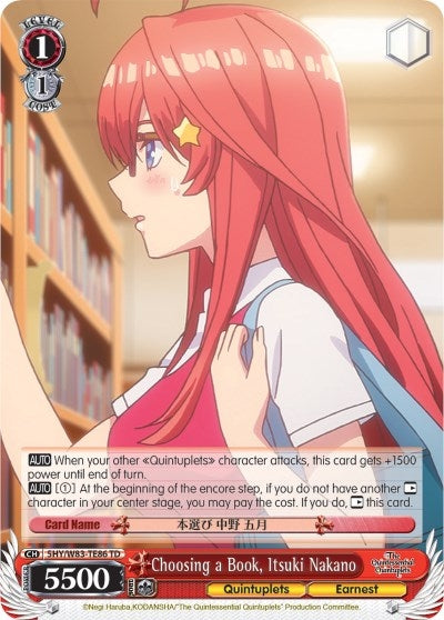 Image for Choosing a Book, Itsuki Nakano (The Quintessential Quintuplets) (5HY/W83-TE86 TD) - Weiss Schwarz