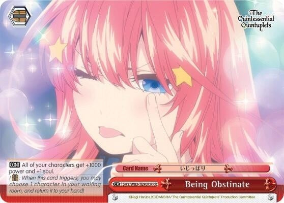 Image for Being Obstinate (RRR) (The Quintessential Quintuplets) (5HY/W83-TE90R RRR) - Weiss Schwarz