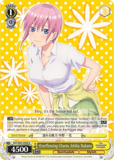 Image for Overflowing Charm, Ichika Nakano (The Quintessential Quintuplets) (5HY/W83-E008 R) - Weiss Schwarz