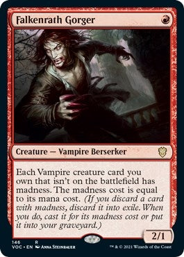 Image for Falkenrath Gorger (Commander: Innistrad: Crimson Vow) (146) - Magic: The Gathering