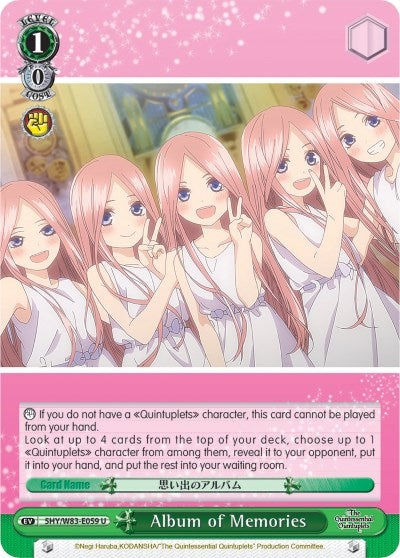 Image for Album of Memories (The Quintessential Quintuplets) (5HY/W83-E059 U) - Weiss Schwarz